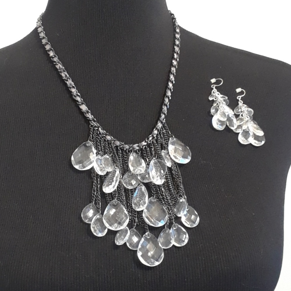 Crystal Drop Necklace & Earrings